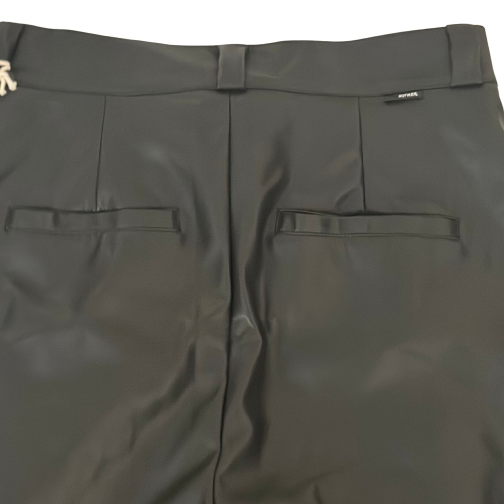 NWT Mother The High Waisted Tunnel Vision Sneak Wide Pleated Pants Faux Leather - Picture 9 of 12